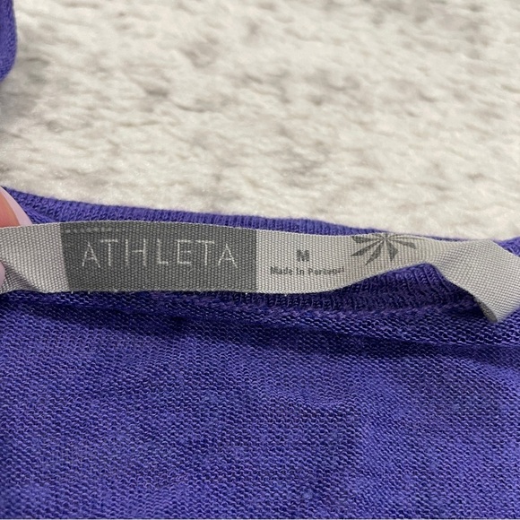 Athleta Purple Linen Silk Blend Tunic Long Sleeve Shirt - Picture 5 of 10